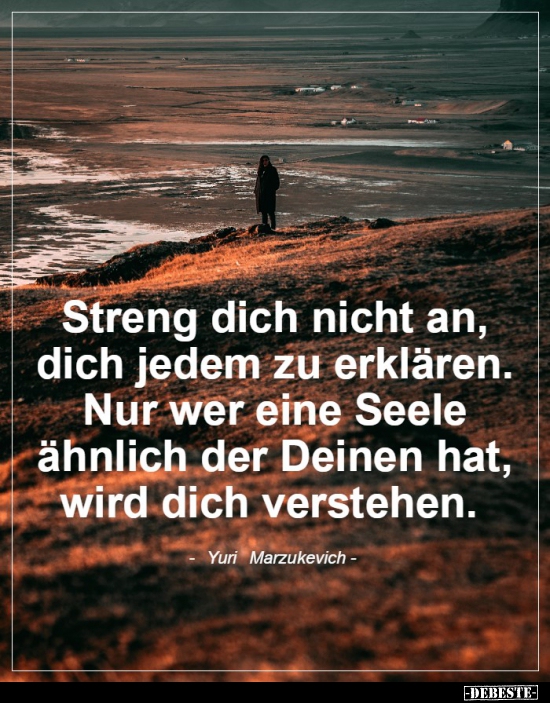 Streng dich nicht an, dich jedem zu erklären...