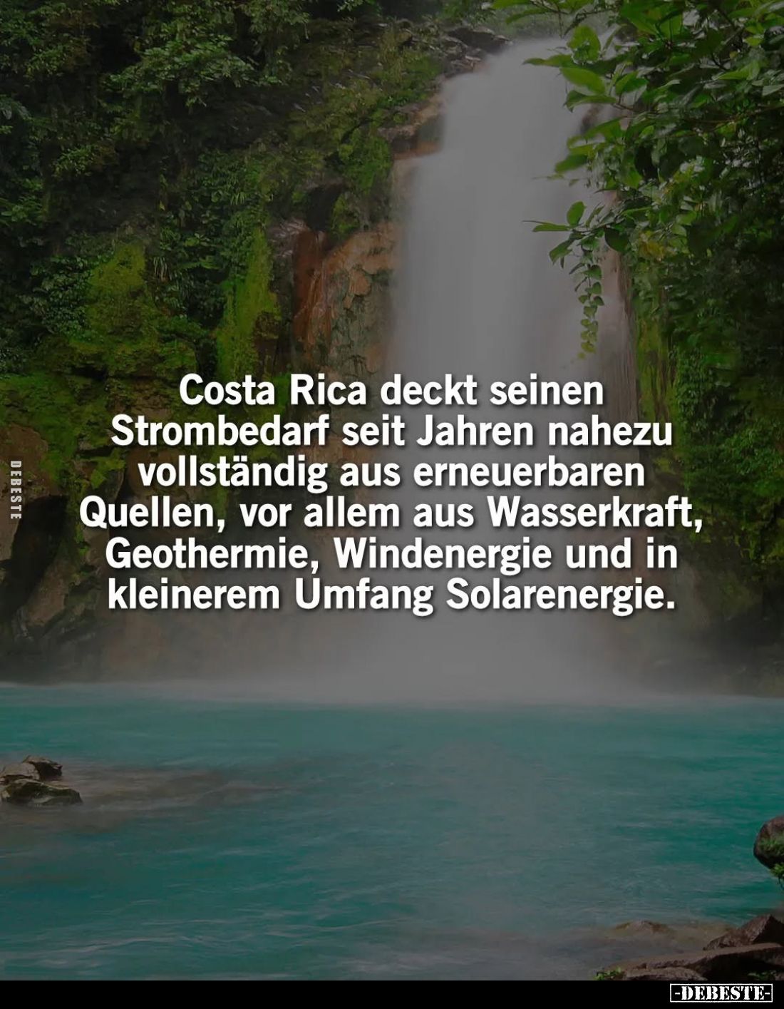 Costa Rica deckt seinen Strombedarf seit Jahren nahezu vollständig aus erneuerbaren Quellen, vor allem aus Wasserkraft, Geoth...