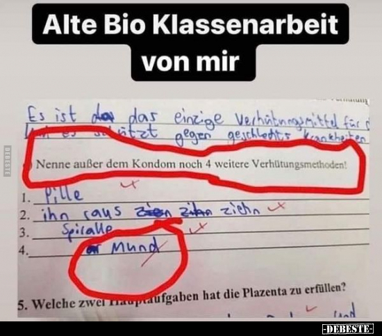 Alte Bio Klassenarbeit von mir.. - Lustige Bilder | DEBESTE.de