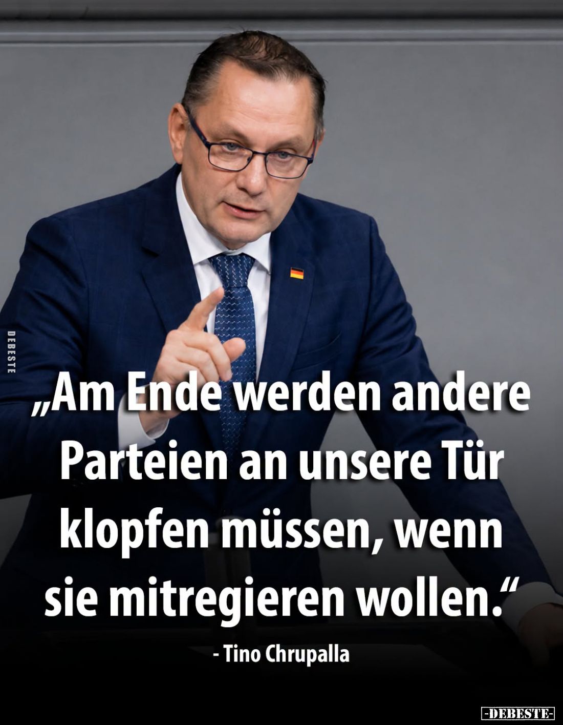 "Am Ende werden andere Parteien an unsere Tür klopfen müssen, wenn sie mitregieren wollen."