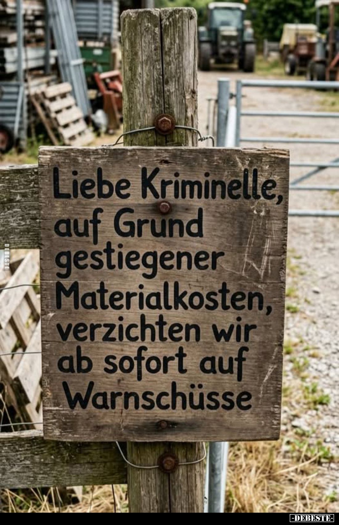 Liebe Kriminelle, auf Grund gestiegener Materialkosten.. - Lustige Bilder | DEBESTE.de