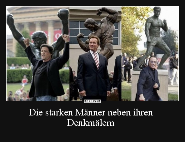 Die starken Männer neben ihren Denkmälern.. - Lustige Bilder | DEBESTE.de