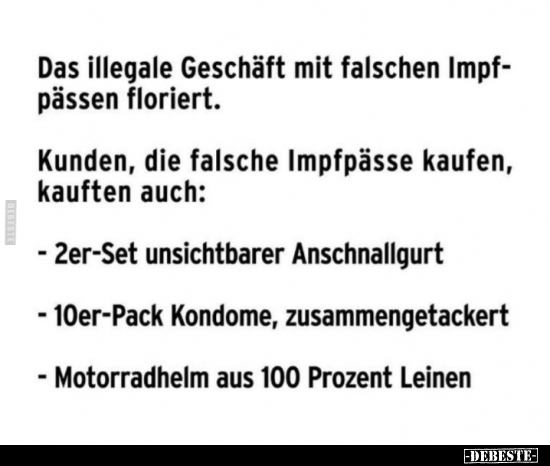 Das illegale Geschäft mit falschen Impfpässen.. - Lustige Bilder | DEBESTE.de