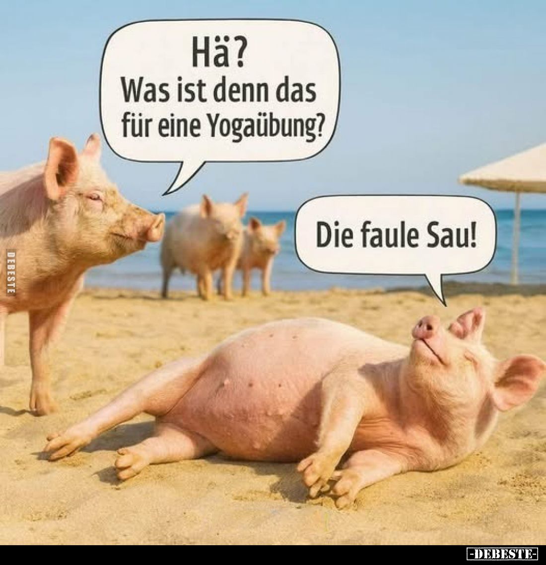 Hä? Was ist denn das für eine Yogaübung? Die faule Saul