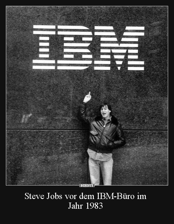 Steve Jobs vor dem IBM-Büro im Jahr 1983.. - Lustige Bilder | DEBESTE.de