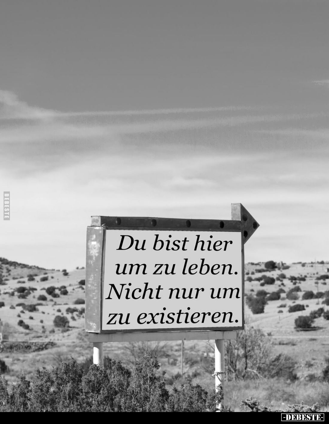 Du bist hier um zu leben. Nicht nur um zu existieren.