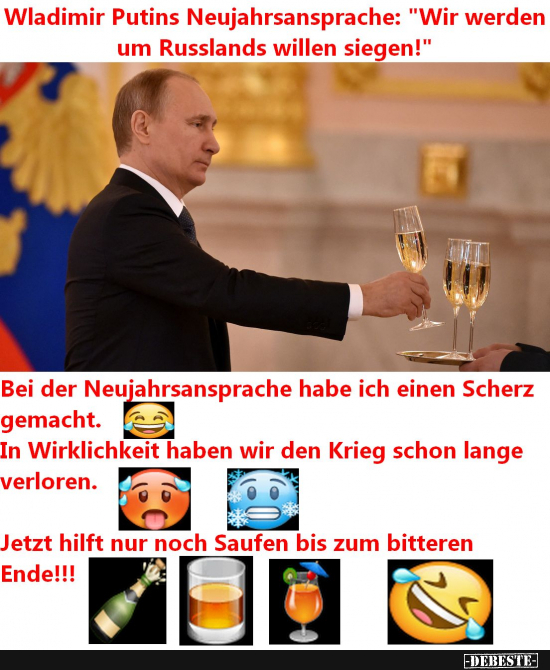 Putins Neujahrsansprache im Vollrausch - Lustige Bilder | DEBESTE.de