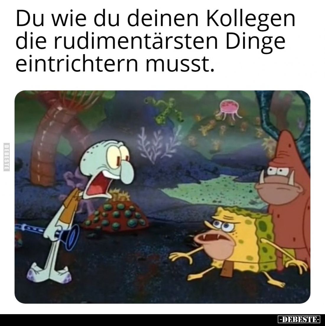 Du wie du deinen Kollegen die rudimentärsten Dinge eintrichtern musst.