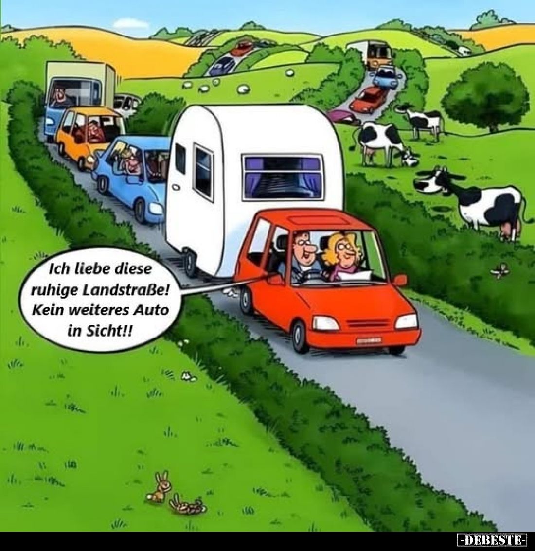 Ich liebe diese ruhige Landstraße! 
Kein weiteres Auto in Sicht!!