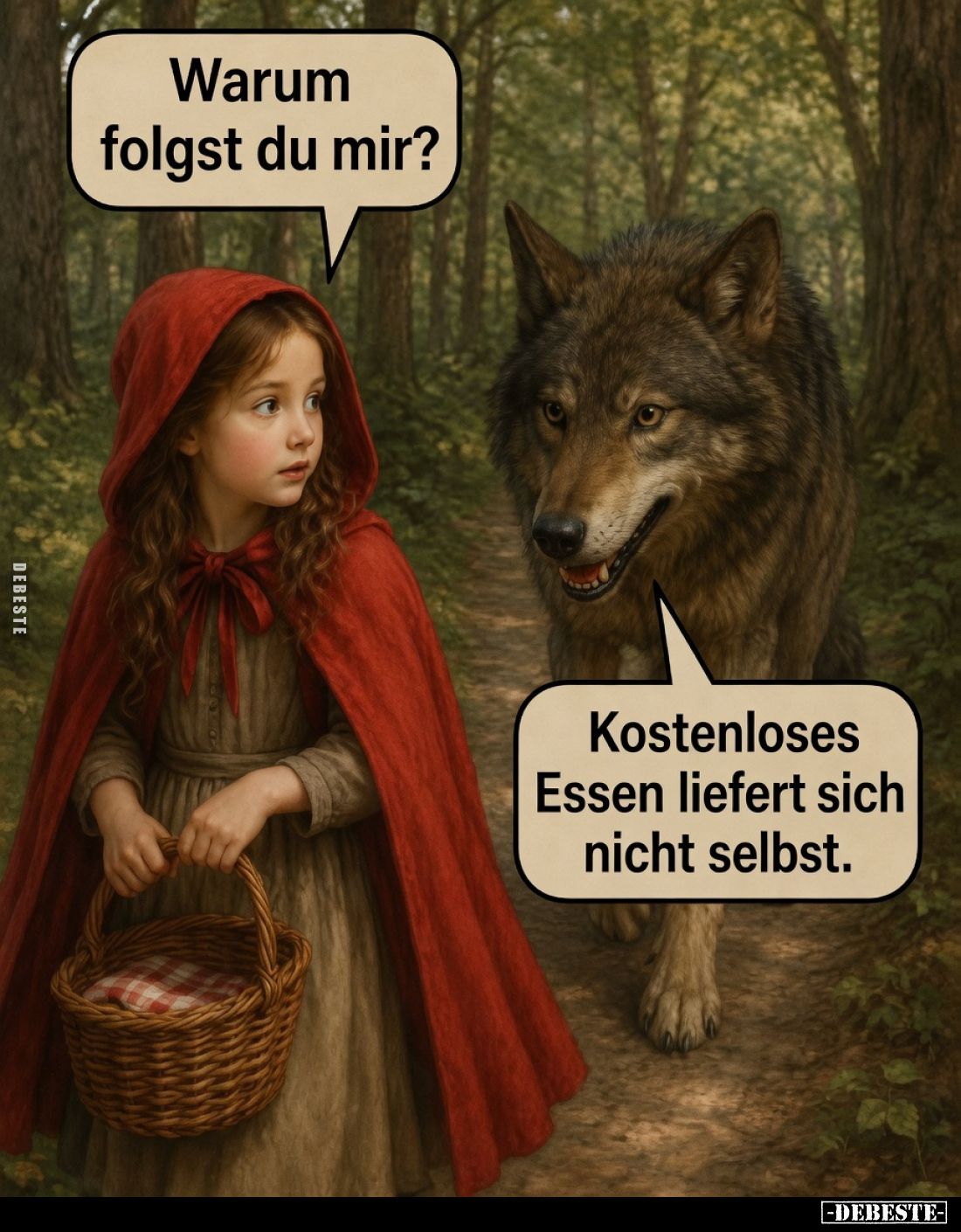 Warum folgst du mir?
Kostenloses Essen liefert sich nicht selbst.