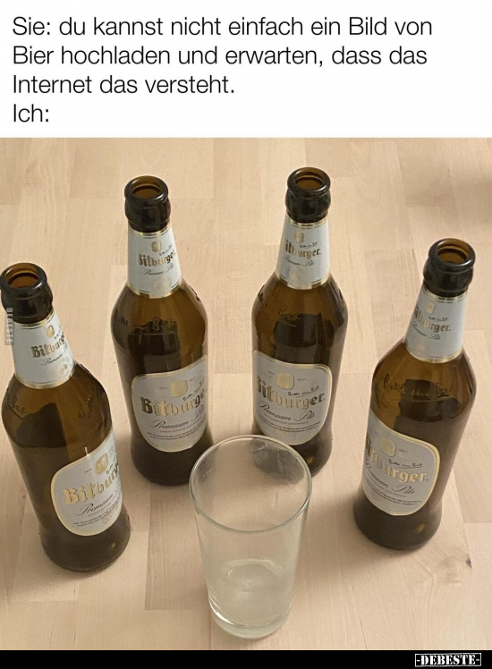 Sie: Du kannst nicht einfach ein Bild von Bier hochladen.. - Lustige Bilder | DEBESTE.de