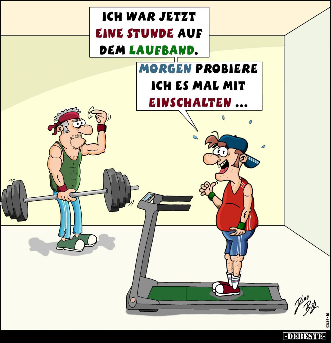 Ich war jetzt eine Stunde auf dem Laufband. -
Morgen probiere ich es mal mit einschalten...