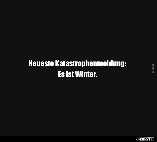 Neueste Katastrophenmeldung: Es ist Winter.. - Lustige Bilder | DEBESTE.de