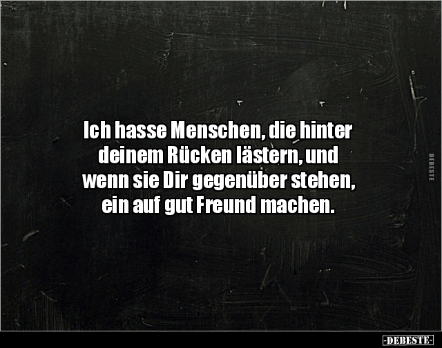 Ich hasse Menschen, die hinter deinem Rücken.. - Lustige Bilder | DEBESTE.de