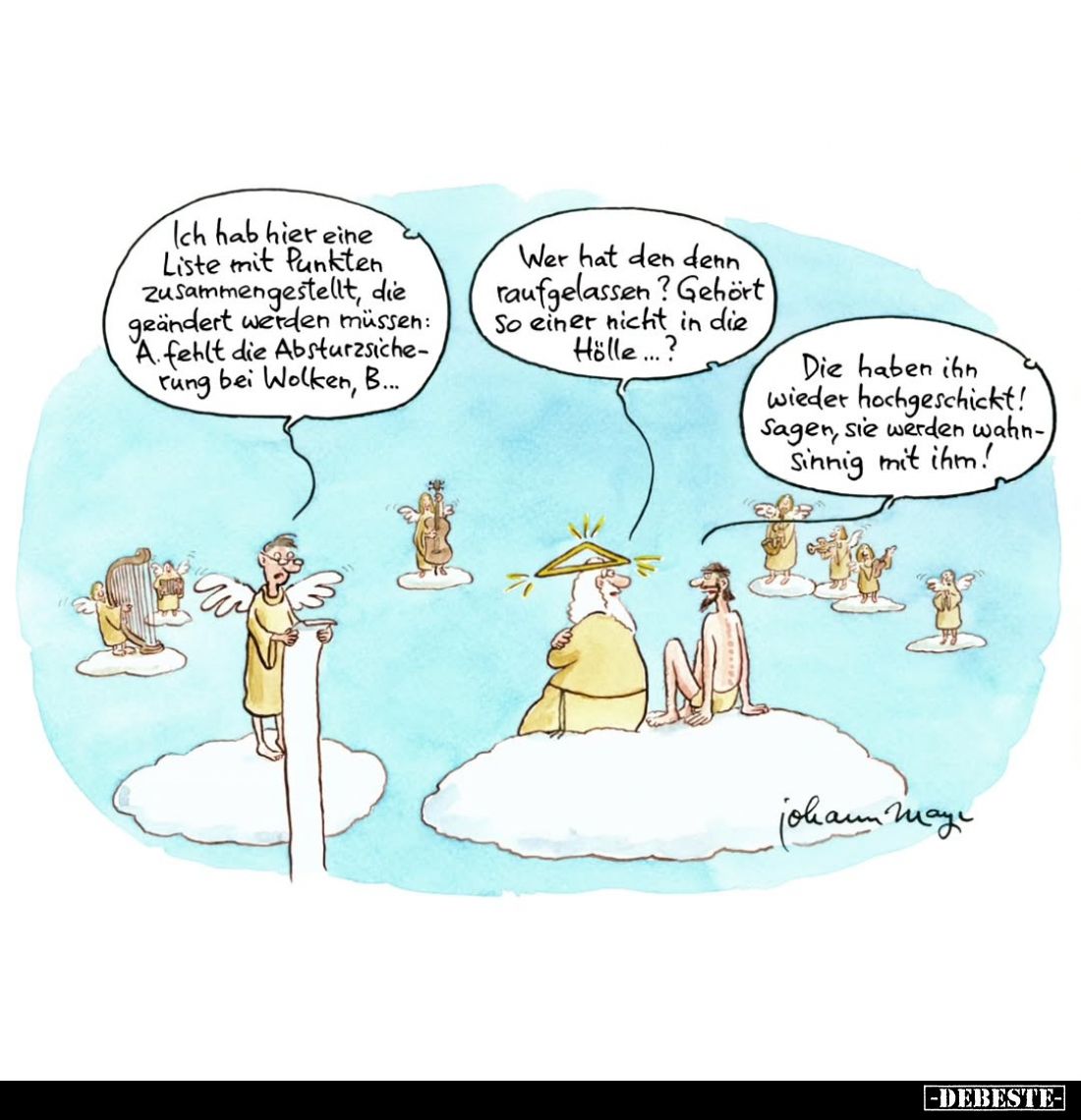 Ich hab hier eine Liste mit Punkten zusammengestellt, die geändert werden müssen: A. fehlt die Absturzsicherung bei Wolken, B...