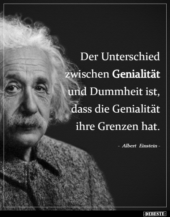 Der Unterschied zwischen Genialität und Dummheit ist, dass.. - Lustige Bilder | DEBESTE.de