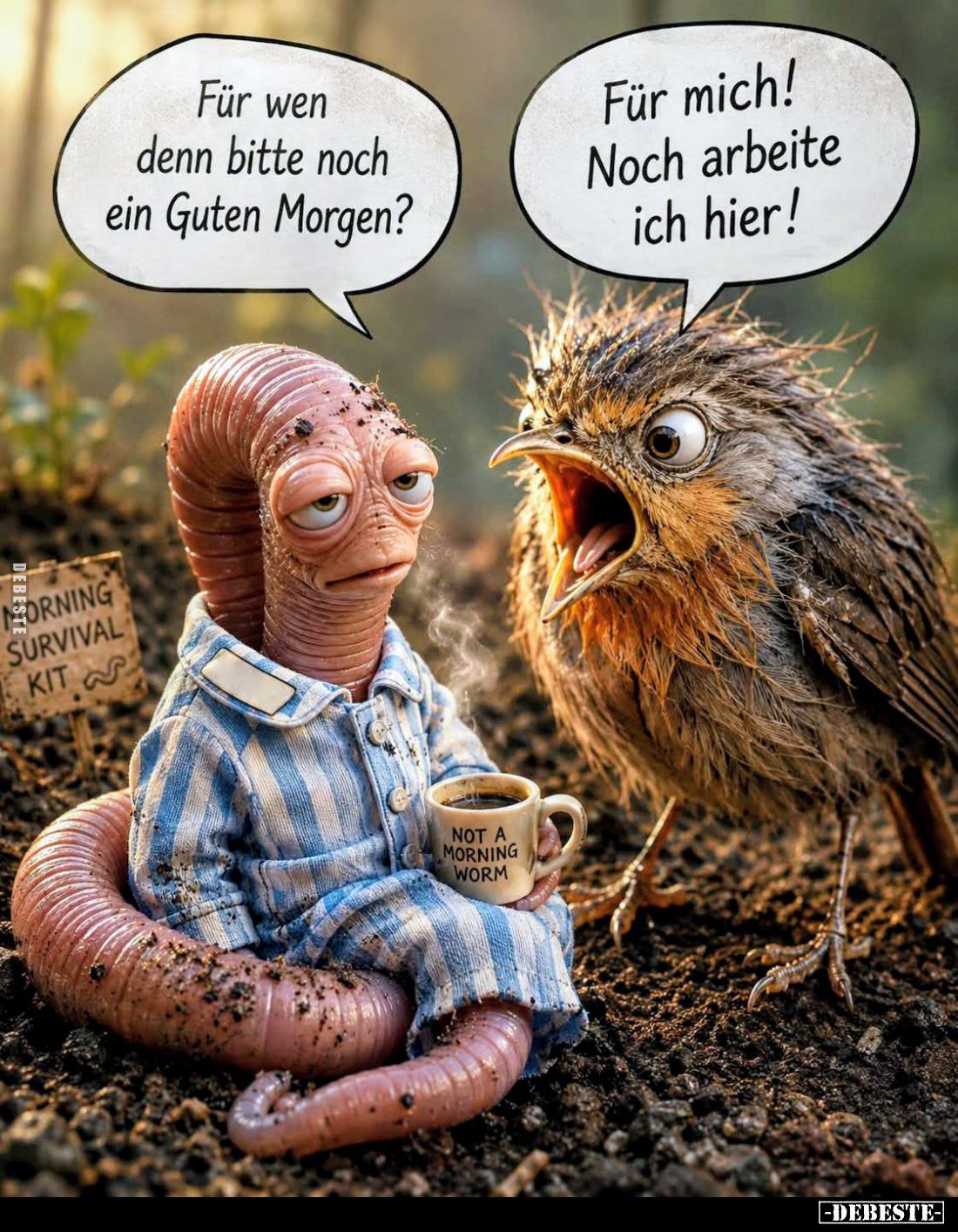 Für wen denn bitte noch ein Guten Morgen? -
Für mich! Noch arbeite ich hier!