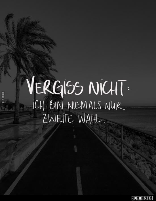 Vergiss nicht: Ich bin niemals nur zweite Wahl... - Lustige Bilder | DEBESTE.de