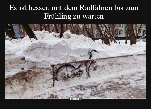 Es ist besser, mit dem Radfahren bis zum Frühling zu.. - Lustige Bilder | DEBESTE.de