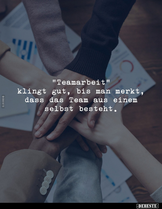 "Teamarbeit" klingt gut, bis man merkt, dass das Team aus.. - Lustige Bilder | DEBESTE.de