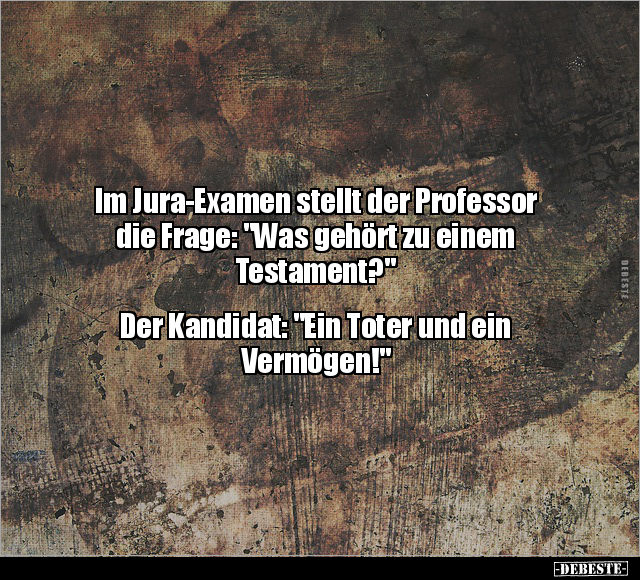 Im Jura-Examen stellt der Professor die Frage.. - Lustige Bilder | DEBESTE.de
