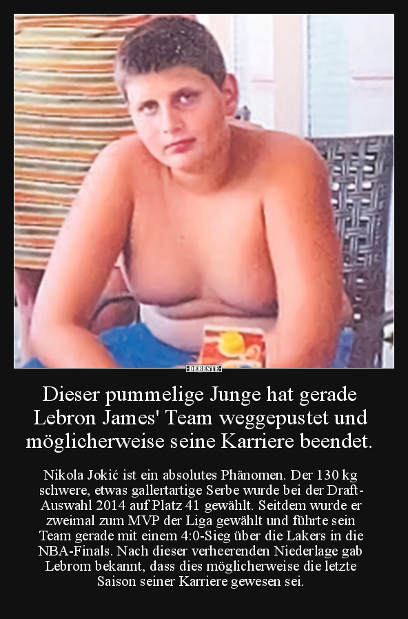 Dieser pummelige Junge hat gerade Lebron James' Team.. - Lustige Bilder | DEBESTE.de