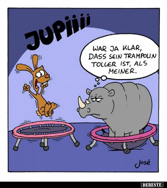 War ja klar, dass sein Trampolin toller ist.. - Lustige Bilder | DEBESTE.de