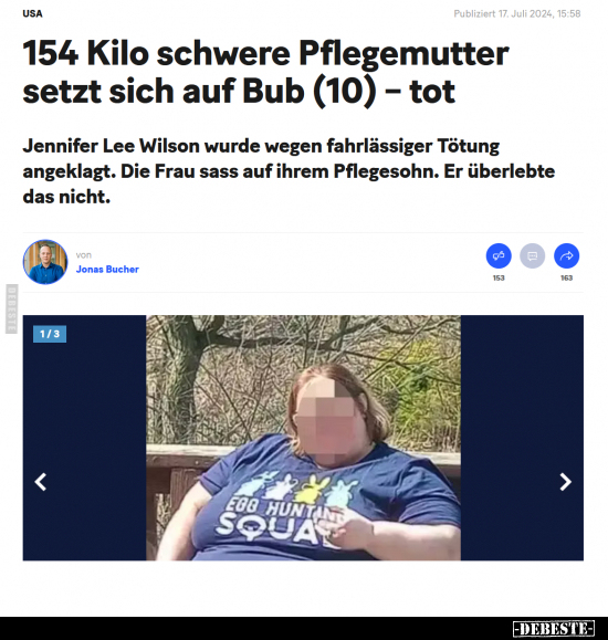 154 Kilo schwere Pflegemutter setzt sich auf Bub (10).. - Lustige Bilder | DEBESTE.de