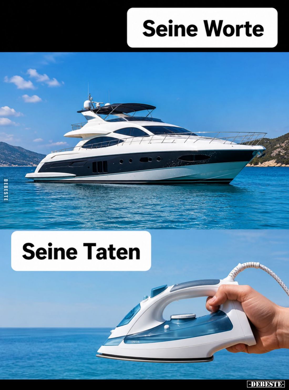 Seine Worte vs seine Taten.