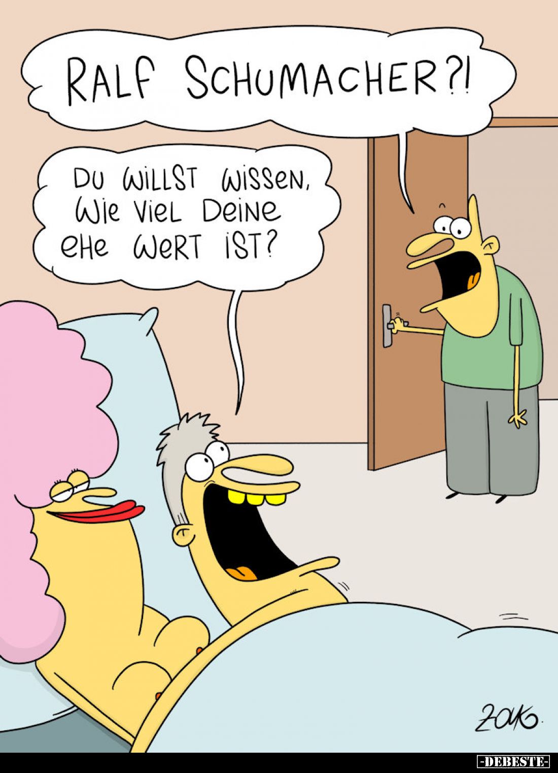 Ralf Schumacher?!
Du willst wissen, wie viel deine Ehe wert ist?