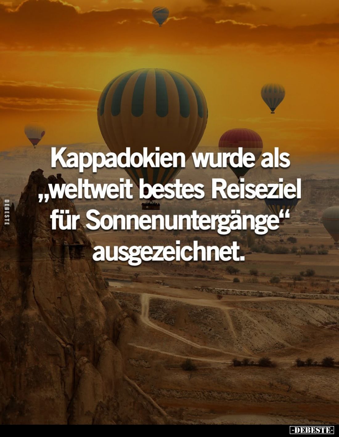 Kappadokien wurde als "weltweit bestes Reiseziel für Sonnenuntergänge" ausgezeichnet.