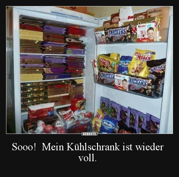 Sooo!  Mein Kühlschrank ist wieder voll. - Lustige Bilder | DEBESTE.de