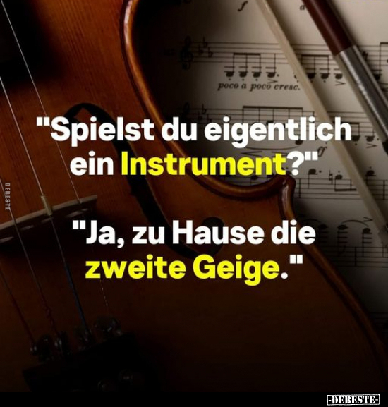 "Spielst du eigentlich ein Instrument?" "Ja, zu Hause die.." - Lustige Bilder | DEBESTE.de