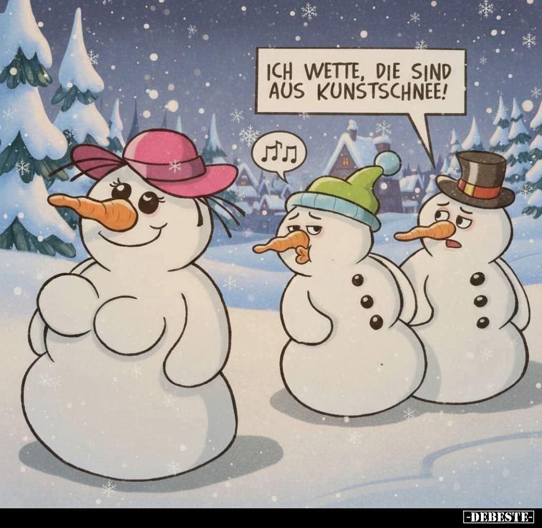Ich wette, die sind aus Kunstschnee!