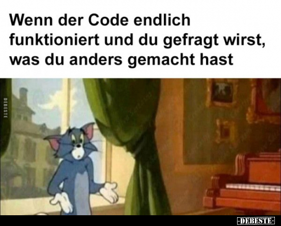Wenn der Code endlich funktioniert und du gefragt wirst..