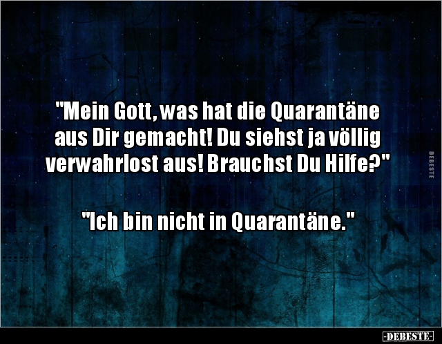 "Mein Gott, was hat die Quarantäne aus Dir gemacht! Du.." - Lustige Bilder | DEBESTE.de