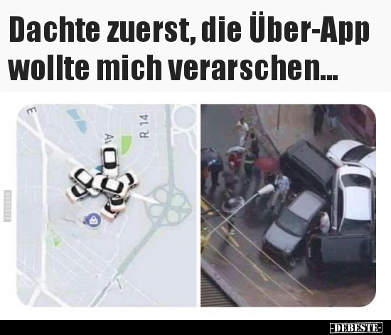Dachte zuerst, die Über-App wollte mich verarschen...