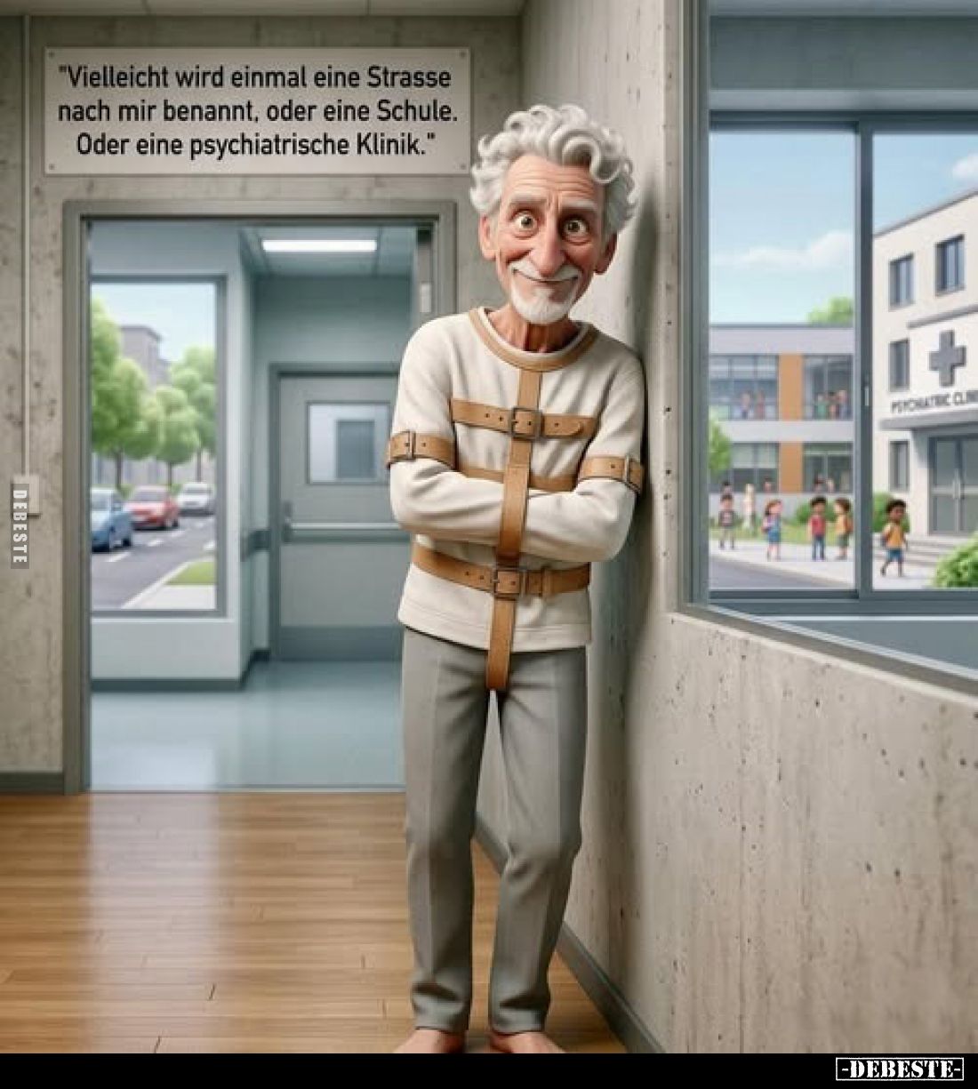 "Vielleicht wird einmal eine Strasse nach mir benannt, oder eine Schule. Oder eine psychiatrische Klinik."