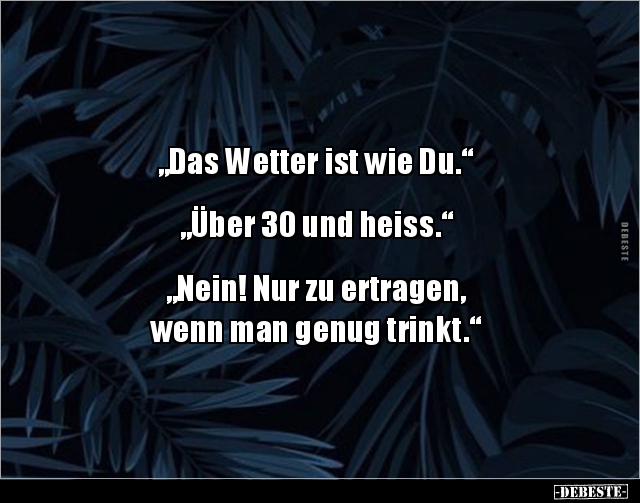 "Das Wetter ist wie Du." "Über 30 und heiss..." - Lustige Bilder | DEBESTE.de