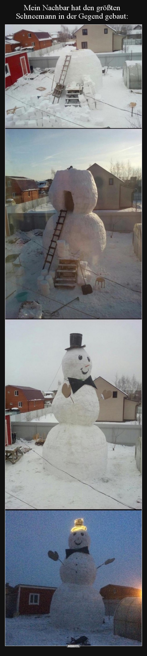 Mein Nachbar hat den größten Schneemann in der Gegend.. - Lustige Bilder | DEBESTE.de