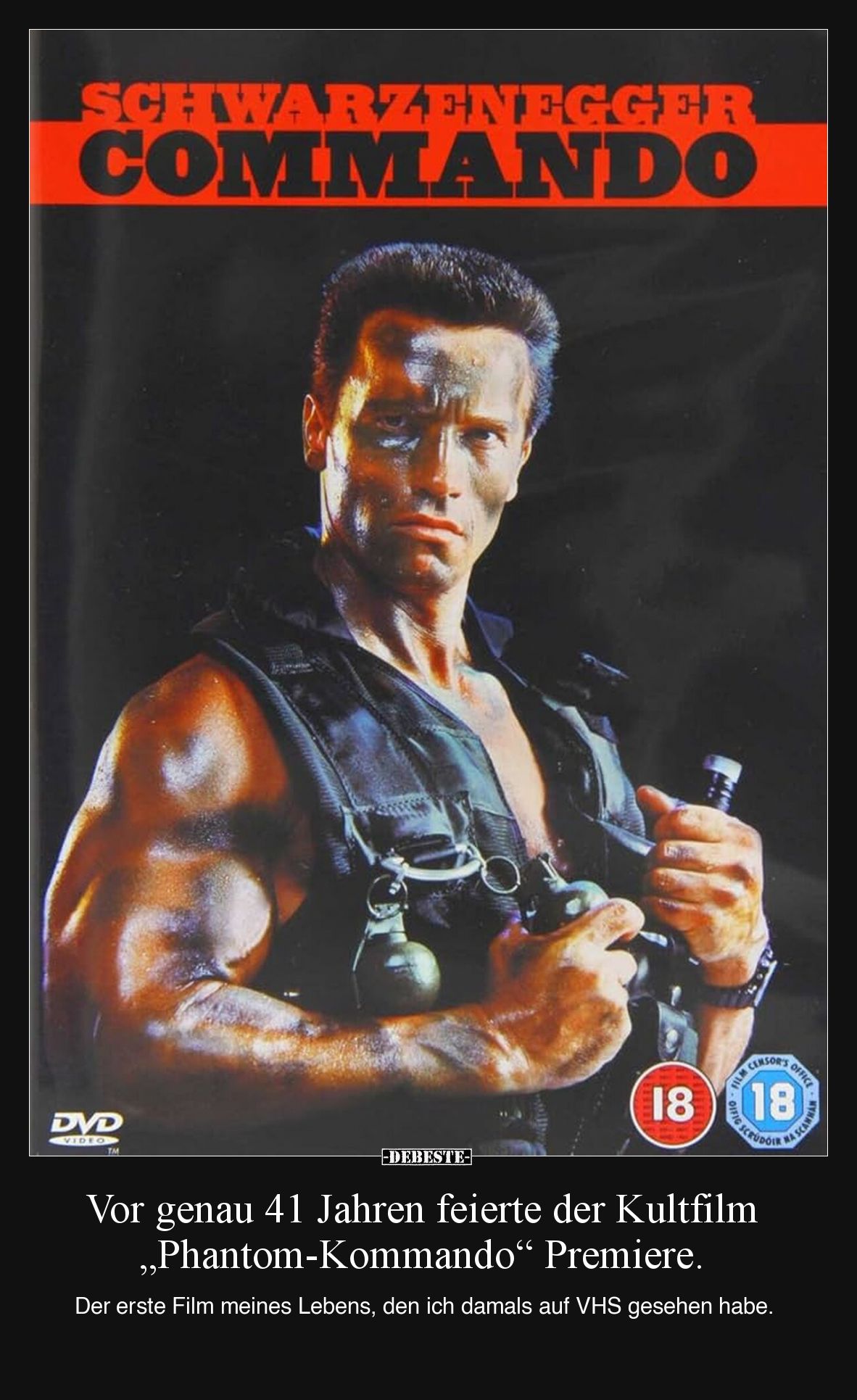 Vor genau 41 Jahren feierte der Kultfilm „Phantom-Kommando“ Premiere.

Der erste Film meines Lebens, den ich damals auf VHS...
