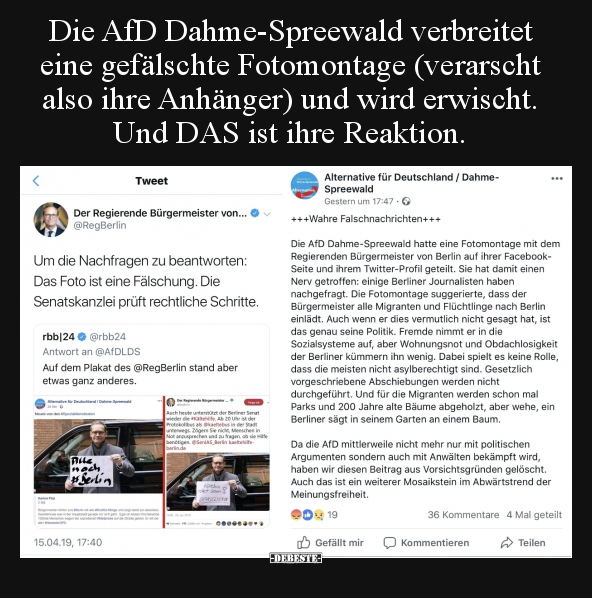 Die AfD Dahme-Spreewald verbreitet eine gefälschte.. - Lustige Bilder | DEBESTE.de