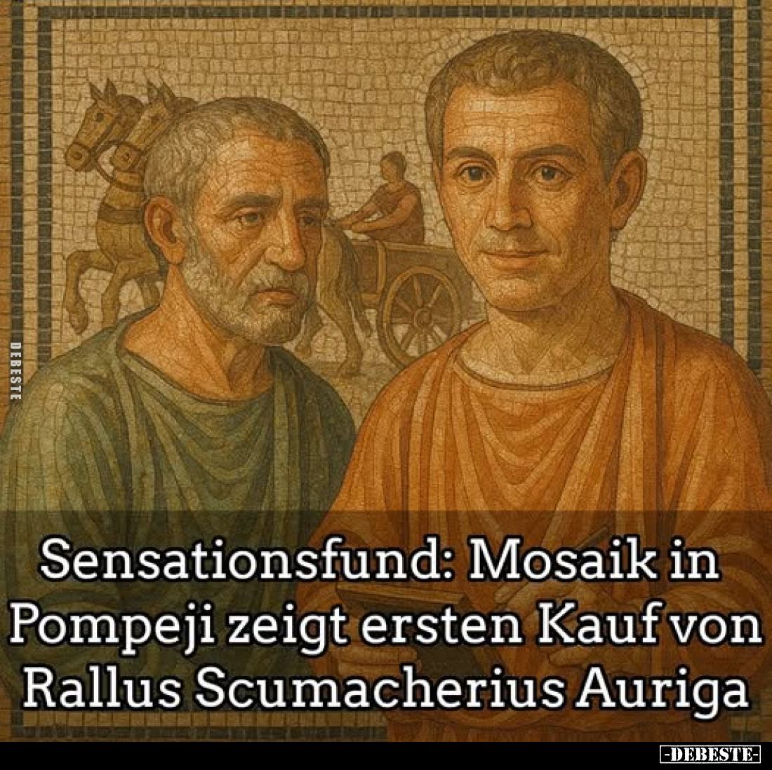 Sensationsfund: Mosaik in Pompeji zeigt ersten Kauf von Rallus Scumacherius Auriga