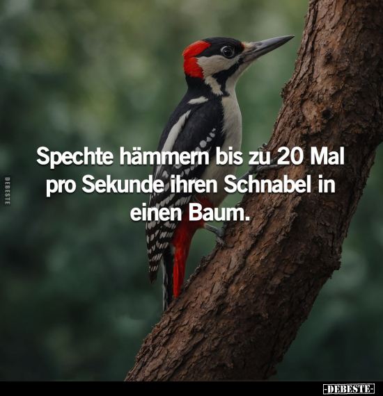 Spechte hämmern bis zu 20 Mal pro Sekunde ihren Schnabel.. - Lustige Bilder | DEBESTE.de