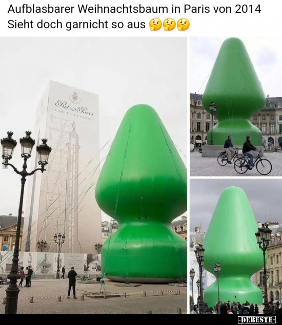 Aufblasbarer Weihnachtsbaum in Paris von 2014 sieht doch.. - Lustige Bilder | DEBESTE.de