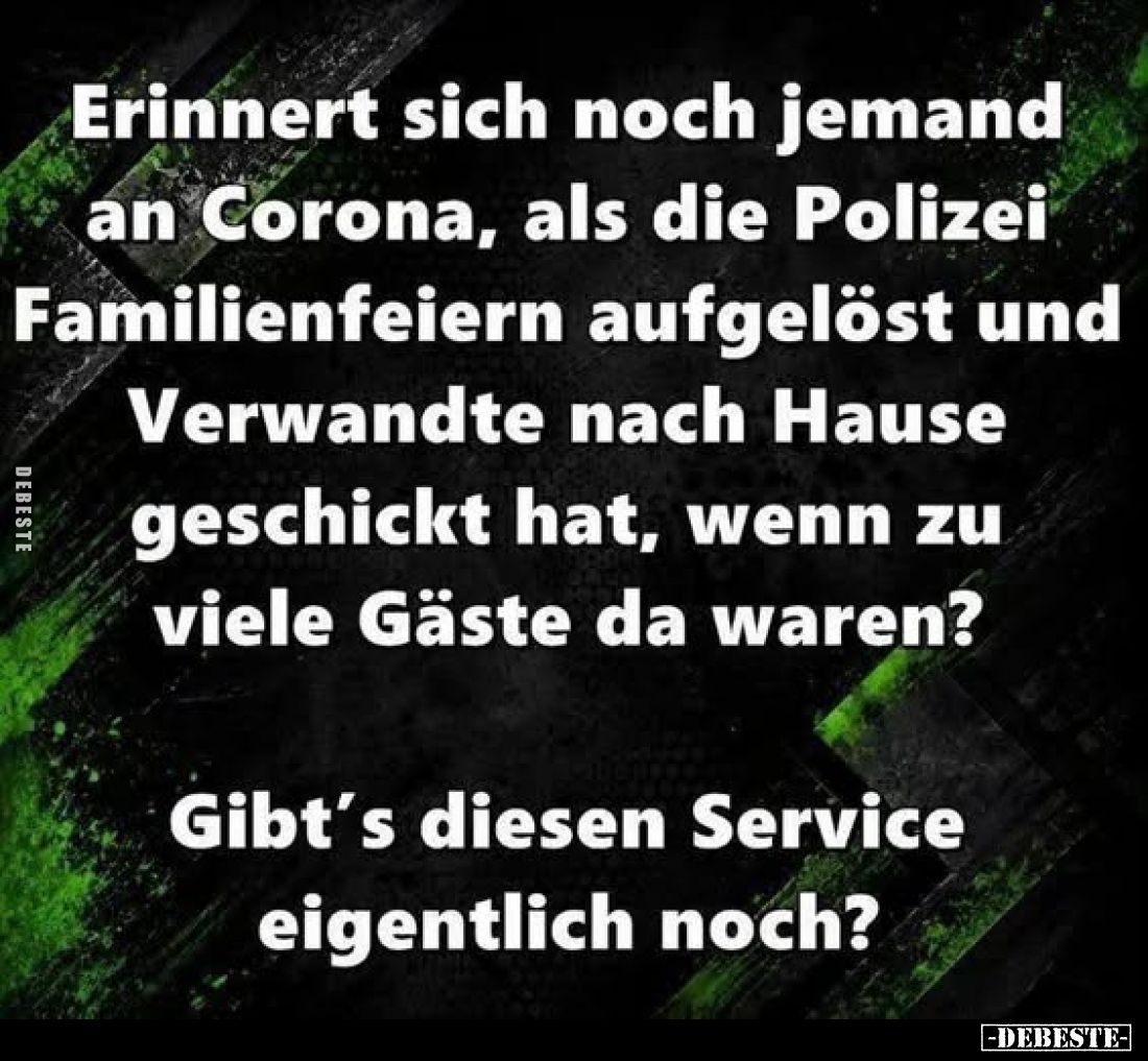 Erinnert sich noch jemand an Corona, als die Polizei Familienfeiern aufgelöst und Verwandte nach Hause geschickt hat, wenn zu...
