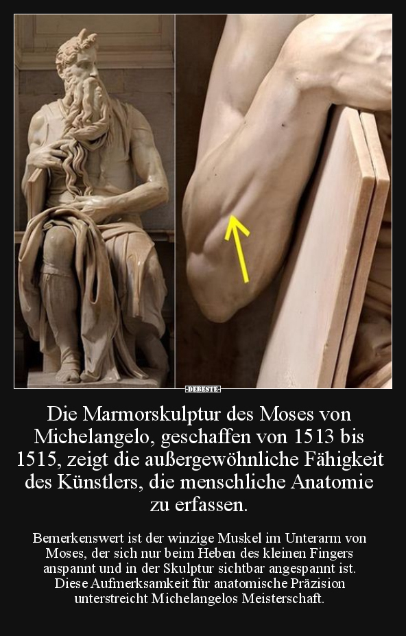 Die Marmorskulptur des Moses von Michelangelo.. - Lustige Bilder | DEBESTE.de