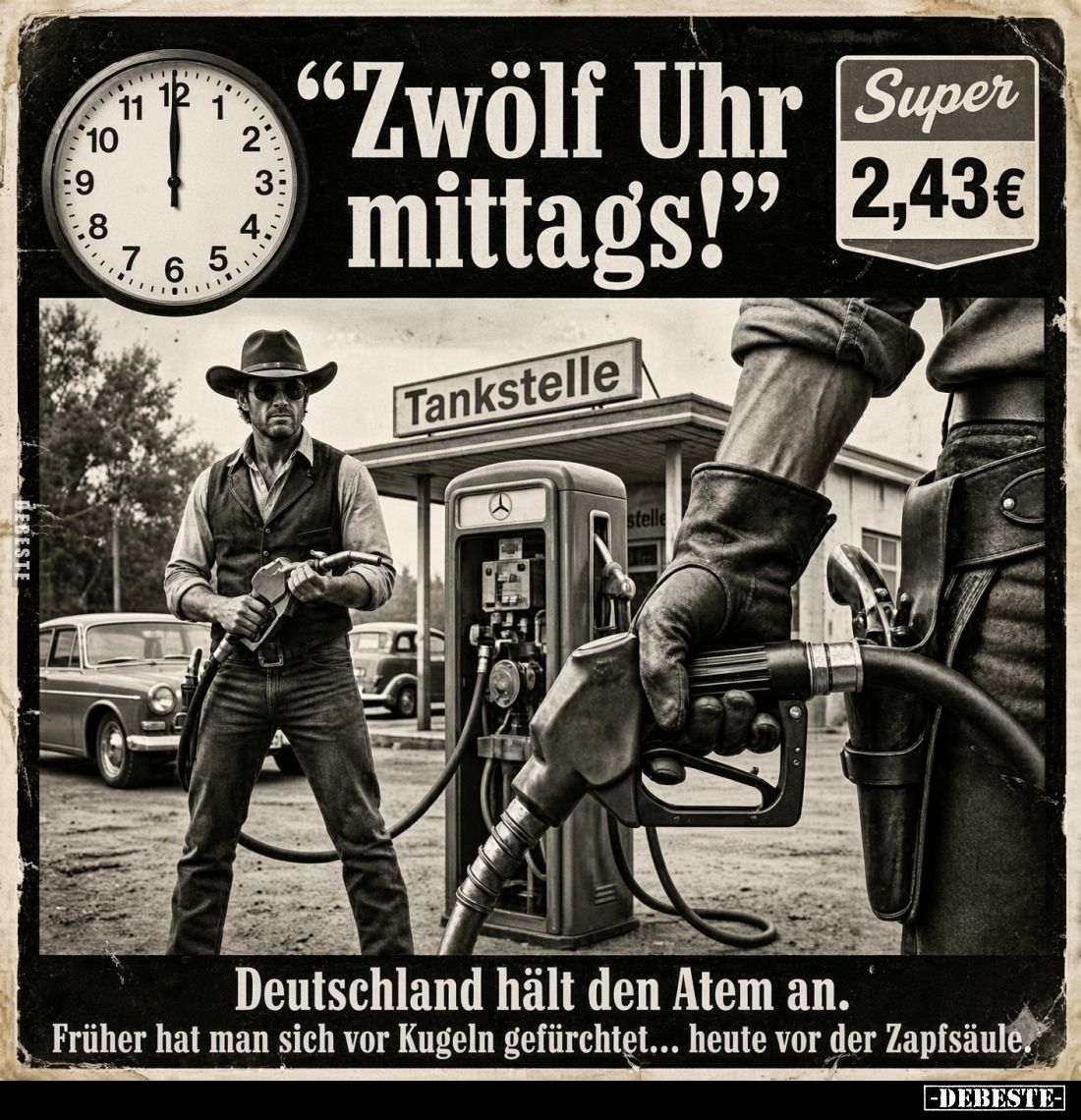 "Zwölf Uhr mittags!"


Deutschland hält den Atem an.
Früher hat man sich vor Kugeln gefürchtet... heute vor der...