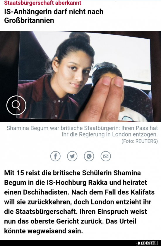 IS-Anhängerin darf nicht nach Großbritannien..