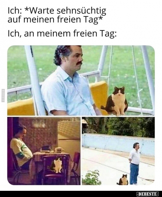 Ich: *Warte sehnsüchtig auf meinen freien Tag*..